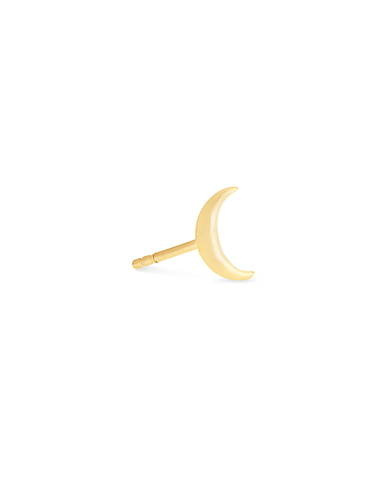 Moon Single Stud Earring in 18k Yellow Gold Vermeil image number 2